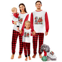 Съвпадащи семейни коледни Пижами комплекти Коледни биволски карирани ивици отпечатани размери бебе-деца-възрастни-домашни любимци 2-парче Топ и панталони бодита Пижами Комплекти