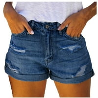 Hhei_k Женски летен ежедневен секси крак участък от средата на талията разкъсан деним дънки шорти тренировки къси панталони Дамски