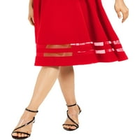 Klein Womens Red Lea Leebles под коляното прилягане + Flare Party рокля 4