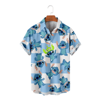 Хавайска Мъжка риза с къс ръкав,извънгабаритна риза с копчета, деца, 07