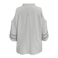 koaiezne жени блуза разхлабена риза с цип половин разгънат ръкав Мрежа шевове разхлабени ежедневни разхлабени риза туника риза дамски върхове летни рокли за жени