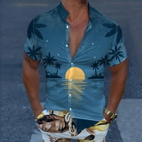 Мъжки ежедневни копчета с тениски мъже небрежни къси ръкав пролет лято въртене на шията 3d отпечатани ризи модни топ блузи ризи