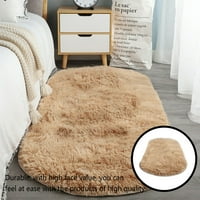 Овална форма Плюшен килим килим Фъри удобен супер мек килим за офис общежитие балкон