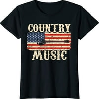 Тениски за жени кънтри музика ретро реколта китара американски флаг тениска