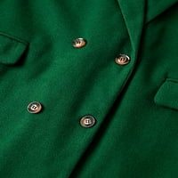 Paille дамски шал ший на небрежни якета двойно гърди копково палто бутон надолу празнично яке солиден цвят зимни топли палта палта зелени m