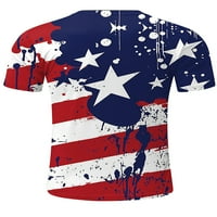 Glookwis Mens American Flag Print Тениска торбисти летни върхове свободни годни модни блузи статуя на свободата на независимостта на пуловер Основен тройник