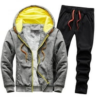 Symoid Winter Jackets за мъже- топло ежедневни нови коледни и благодарствени подаръци сгъстени модни костюми за мъже сиво xxl