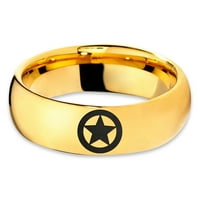 Волфрам астрономическа звезда кръг емблема групата пръстен Мъже Жени комфорт годни 18К жълто злато купол полиран