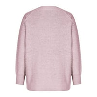 Пуловери за жени модерни модерни годни яке пуловер ваканционен екипаж на врата есен пуловер розов m