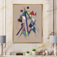 Дизайнарт 'абстрактни композиции на цветна геометрична трета' модерна рамка платно за стена арт принт