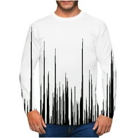 Inleife плюс размери ризи за мъжки клирънс, мъже небрежно кръгла шия с дълъг ръкав пуловер електрическа вълна 3D отпечатана тениска блуза