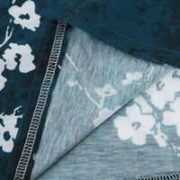 Върхове на туники за женски върхове - жена причинно -следствен печат блуза с къс ръкав тениска летни бутони върхове