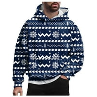Cuoff Hoodies Суичър Зимен отпечатан пуловер с дълги ръкави за и WO през пролетта и есенните качулки за мъже сини 2x