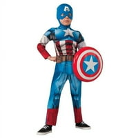 Момче луксозен мускулен капитан Америка Хелоуин костюм