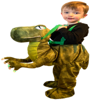 Момчета зелен Дино ездач малко дете Хелоуин костюм, начин да празнуват, размери 3Т-4Т