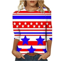 Жени 4 юли Патриотична тениска Star & Stripes Tees USA American Fly Rish Небрежни графични върхове S, M, L, XL, XXL