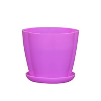 Walbest Plastic Flower Pot, модерен декоративен малък съд за растения с палета на чинийка, цветна сукуленти за растения за всички домашни растения, билки и разсад, 3.54in-7.87in