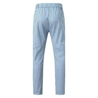 Мъжки памучни ежедневни панталони панталони панталони ластик ежедневни панталони молив ивица панталони с цип