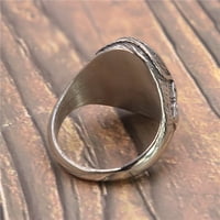 Toyella Ocean Series стоманен фар пръстен Мъжки златен номер12
