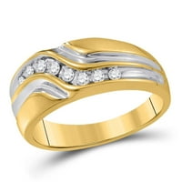 10k жълто злато кръгла диамантена сватбена лента пръстен cttw