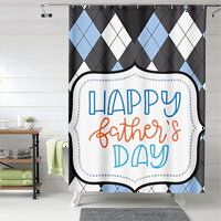 Честит Ден на бащата завеса за душ-минималистичен модерен Комплект завеса за душ-водоотблъскващи завеси за душ-аксесоари за баня с куки,60х72в