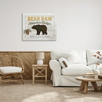 Спиеща мечка Paw Mountain Lodge Кабини Кабини животни и насекоми ПИСАНЕ НА ПИСАНИЯ Опаковано платно за печат на стена изкуство
