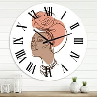 Дизайнарт 'Портрет На Афроамериканка Четвърта' Модерен Стенен Часовник