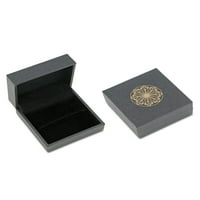 Миабела Дамски КТ създаден сапфир & диамант 10 КТ Бяло Злато ореол 2-парче сватбени пръстени комплект