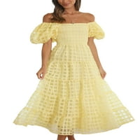 Biayxms жени летни рокли с а-линия къса пухка