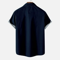 Yuwull Men's Count Down Collar Небрежно стилен кардиган копче с риза с къси ръкави на върховете с джобни военноморски клирънс