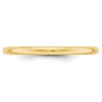 Първично злато карат жълто злато половин кръгла лента размер 10.5