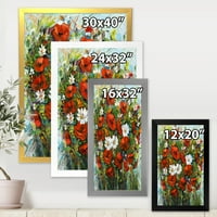 Дизайнарт 'букет от бели и червени диви цветя' традиционна рамка Арт Принт
