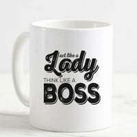 Чаша за кафе действа като дама мислете като шеф жени успех мотивация живот бяла чаша за кафе забавна чаша за подаръци