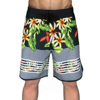 Yievot sweatpants мъже торбисти разчистване отпуснати плажни къси панталони с джобове за мъже флорални принтиране на еластични талии плоски предни панталони сиви 30