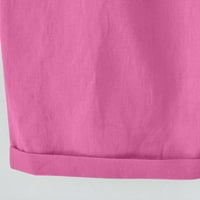 Каталем Дамски бански момче шорти жени лято памук бельо панталони Плюс размер висока талия шорти връзване Плаж Дамски сън шорти къси панталони горещо розово 4х-голям