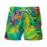 Клирънс Yohome мъжки къси панталони отпечатани къси панталони Нови тропически хавайски плаж мода дишащи ежедневни панталони зелени 4xl