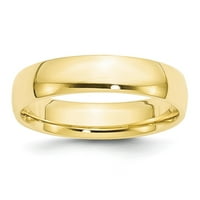 10k жълто златово пръстенна лента Сватба Comfort LTW Fit Size 5