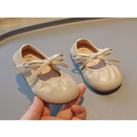 Bellella Girls Mary Jane Ankle Strap Ress Boes Bowknot Ballet Flats Неплъзгащи се принцеси обувки Dance School Бежов 4.5c