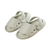 Oucaili Boys Girls Slide Sandal Summer Beach Shoes Slip on Flat Sandals Comfort Регулируеми каишки Слайдове чехли баня сиво 12c