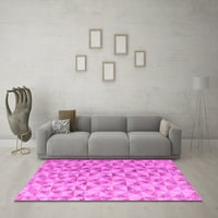Ahgly Company Indoor Round Oriental Pink Modern Area Rugs, 8 'Round