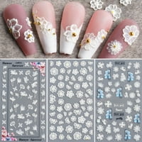 Jiaroswwei нокти релефни стикери дантелени цветя форма назад лепило ултра тънка гравирана естествена маникюра декорации за нокти за женски