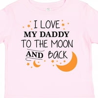 Inktastic обичам татко си на луната и гърба подарък за малко дете или тениска за момиче