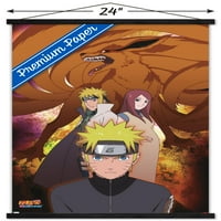 Naruto Shippuden - Стенски плакат с девет опашки с магнитна рамка, 22.375 34