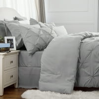 Легло плътен сив щипка плисе утешител определя алтернативно легло в чанта