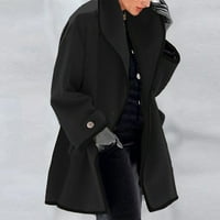 EGMY дамски топло палто от Fau Cardigan Зимно солидна дълга ръкав връх