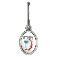 Ren and Stimpy Show Collegiate Stimpy Antiqued Oval Charm Clothes Clother Counter Counter Backpack Zipper Pull Aid