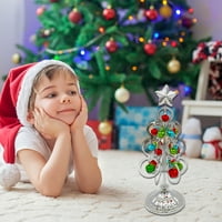 Vikakiooze Промоция в продажба, настолен метал коледно дърво Ковано желязо Orment Stand Christmas Orment Desktop Decations Mini Xmas Tree