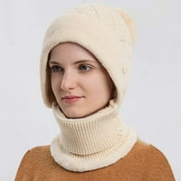 Жени зима на открито каране на шапки студено-устойчива ски шапка топла биб маска за лице Интегрирана студена шапка шапка с шапка с лице за покритие на корица