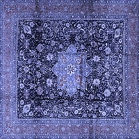 Ahgly Company Indoor Rectangle Medallion Blue Traditional Area Rugs, 7 '10'