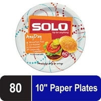 Самостоятелни хартиени чинии за еднократна употреба, 10 инча, 80кт